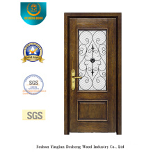 European Style Security Door with Glass and Iron (B-9013)